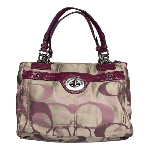 Y2K Coach Penelope Optic Signature C Berry Pink Medium Shoulder Bag Satchel 2011 - Picture 1 of 15